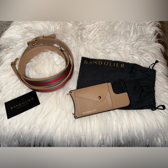 Kimberly Adjustable Crossbody Bandolier Tan/Gold. - Picture 2 of 5